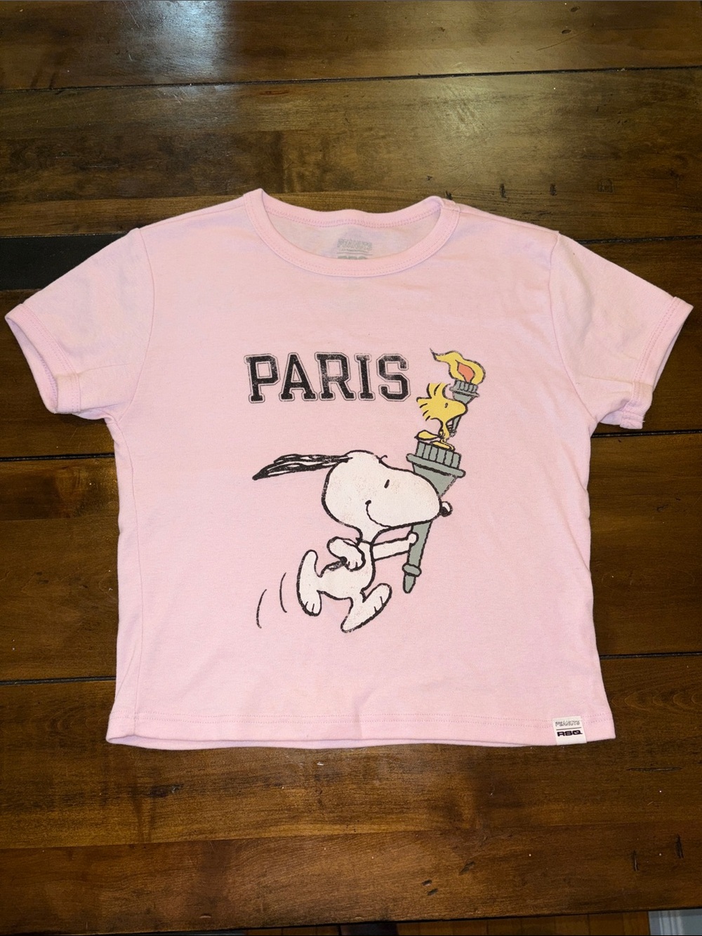 RSQ Peanuts Pink Snoopy & Woodstock 'Paris' Olympic Graphic Tee
